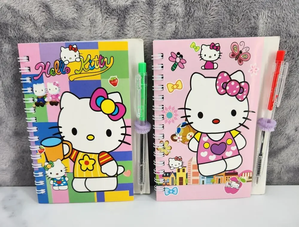 2 Spiral Pocket Notebook/Pen Hello Kitty Spring 4x5.5
